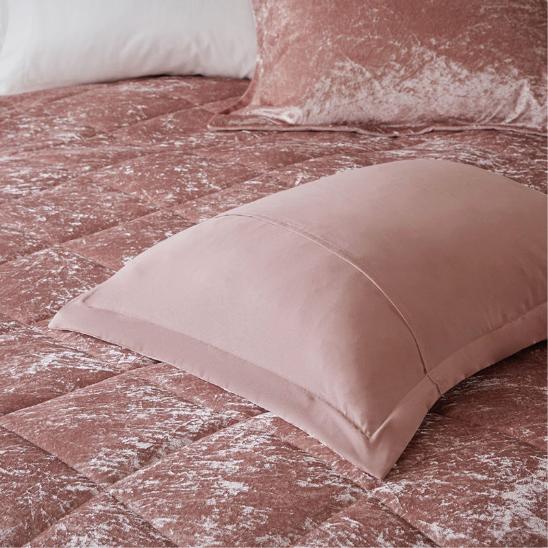 Luxurious Full Velvet Comforter Set With Diamond Quilting And Hypoallergenic Filling, Including Matching Shams And Decorative Pillow