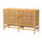 Wroblewski 2-Door Rattan and Mahogany Wood Accent Cabinet