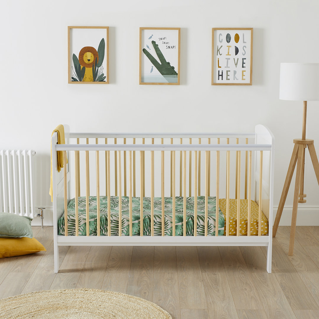 Coleby Scandi Cot Bed and All Seasons Premium Pocket Sprung Mattress - Scandi White