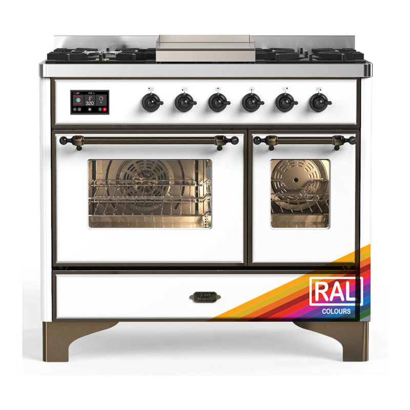 Majestic III Series 40 Inch Dual Fuel Range with 6 Sealed Burners, Griddle, in RAL (Natural Gas, Burnished Trim), Burnished