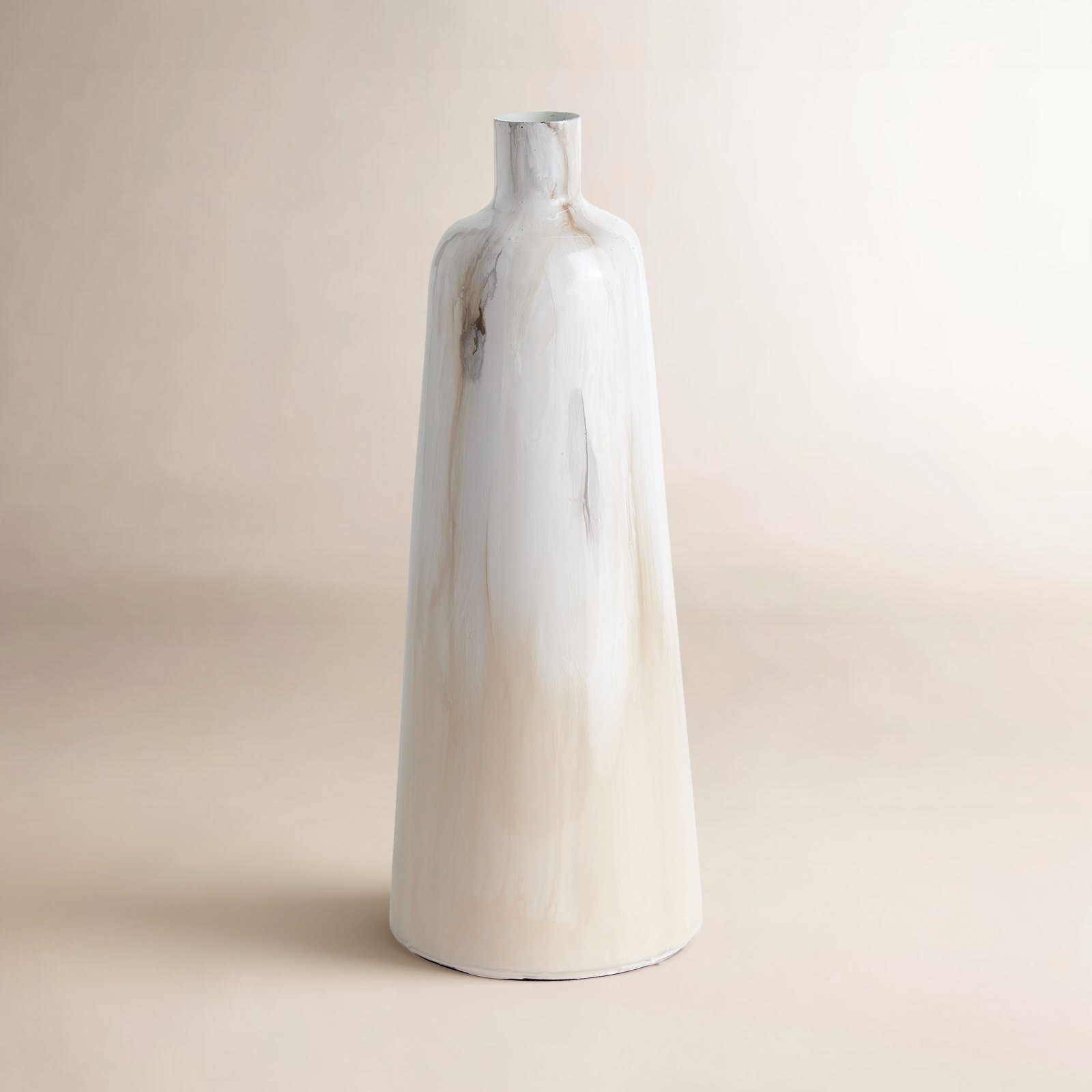 Metal Table Vase, 17.75" H x 6.5" W x 6.5" D