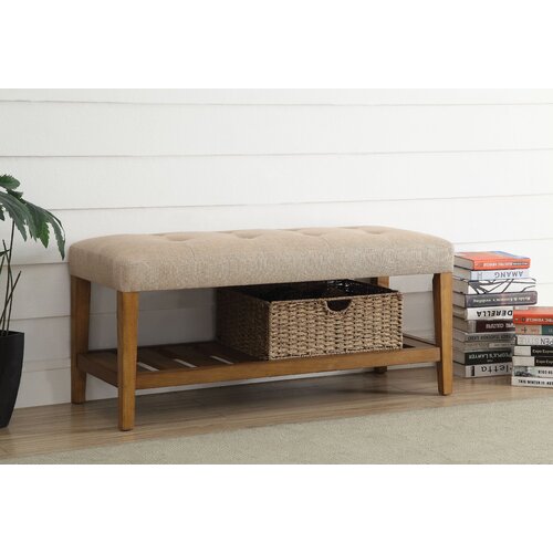 Charlton Home® Warwickshire Linen Upholstered Storage Bench & Reviews ...