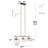 6-Light Sloped Ceiling Linear Pendant Chandelier with 4 Adjustable Rods, Globe Seeded Glass