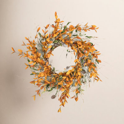 26" Frosted Mixed Thanksgiving Wreath