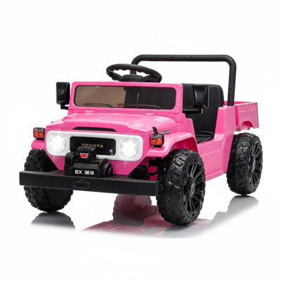 SX3618 Electric Ride On Pickup Truck 12V 4 5AH Batterie rechargeable Double 390 Moteurs Télécommande Pré-apparié Siège en plastique blanc Roues en plastique Jouet d'aventure pour enfants