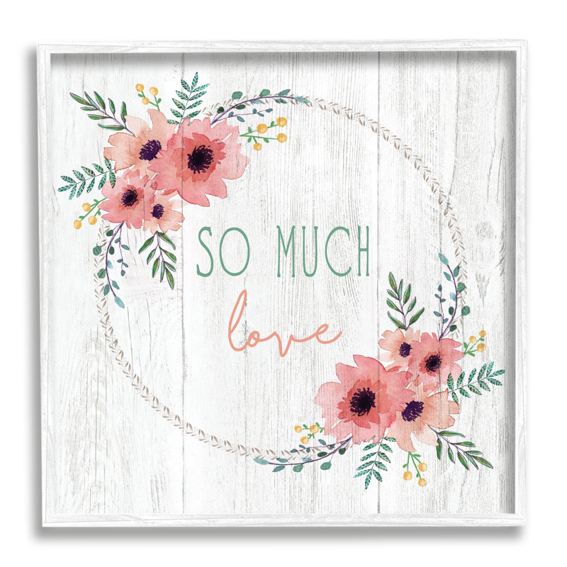 So So Love - Art textuel, H 24 po x l 24 po, Cadre blanc