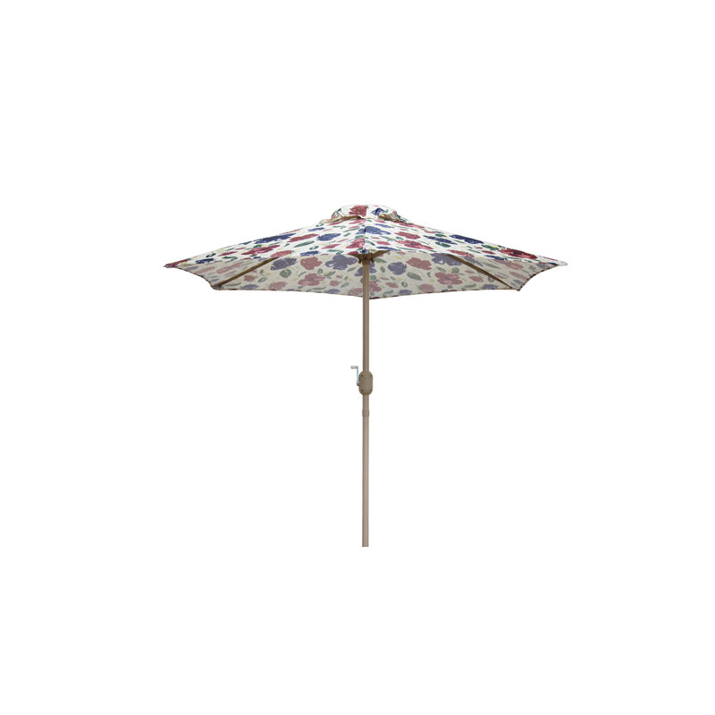 Evangelina 84'' Market Umbrella, Red Floral
