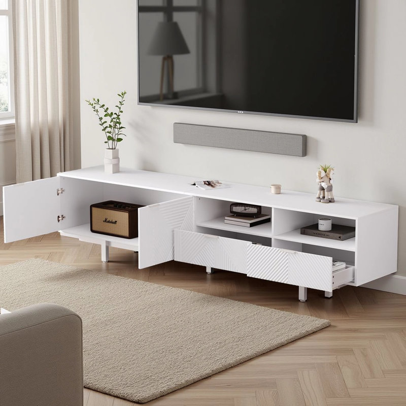 Unfinished TV Stand for TVs up to 85", White