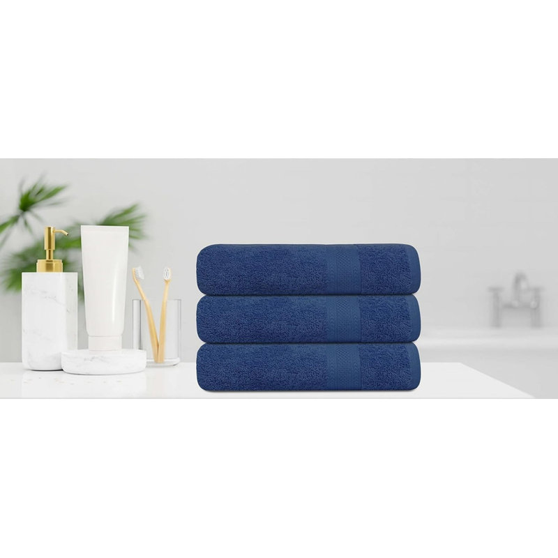 Juane Cotton Bath Towel, Navy