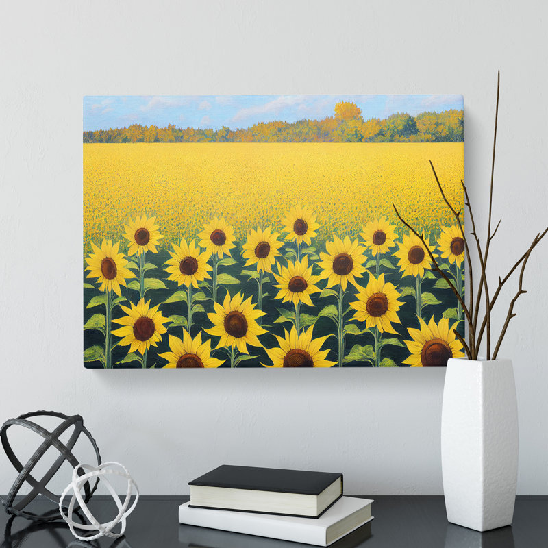 A Phenomenal Sunflower Field - Wrapped Canvas