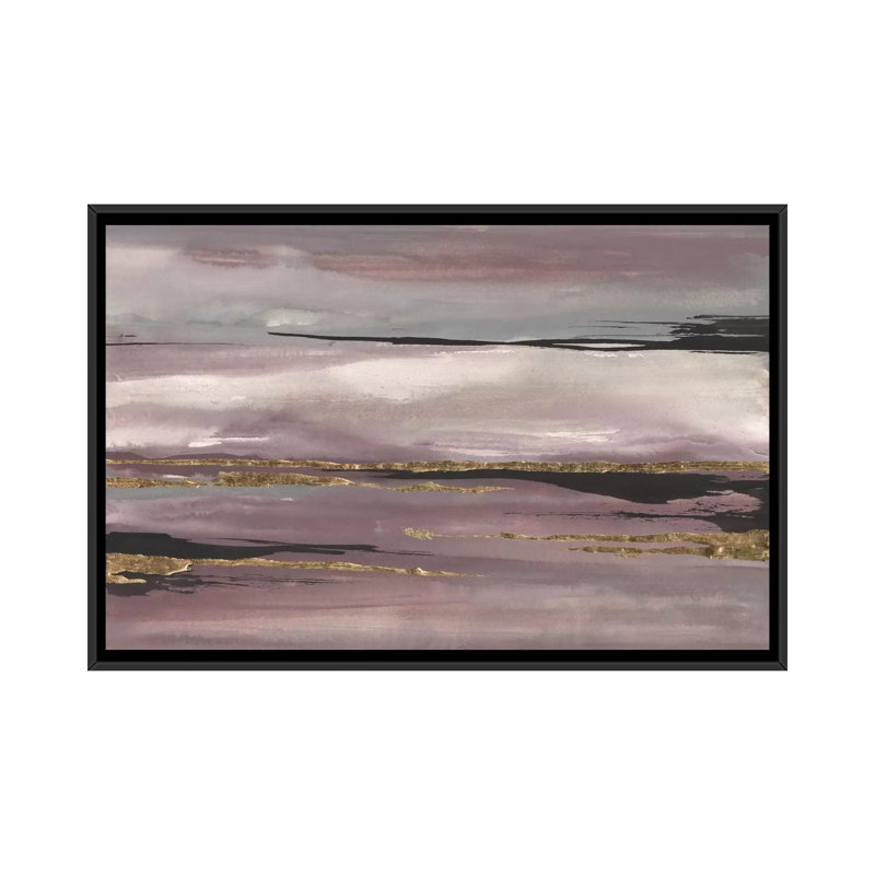 «Gilded Storm III», reproduction d'art sur toile, H 18 po x l 26 po x p 1,5 po, Toile avec cadre noir, Pas de tapis
