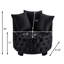 Fauteuil de loisir contemporain rembourré capitonné, noir-1725901293