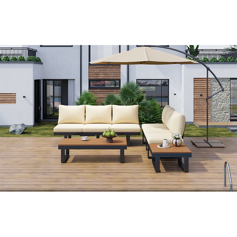 Ensemble de conversation pour canapé modulaire d'extérieur, Beige