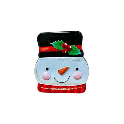 Christmas Candy Tin Box Cute Character Shaped Storage Container With Lid Holiday Metal Treat Jar For Chocolate Candy Christmas Tabletop Decorative Gift, Christmas Decorations