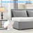 Armless Convertible Sofa Bed with Reversible Chaise & Linen Fabric-286663938