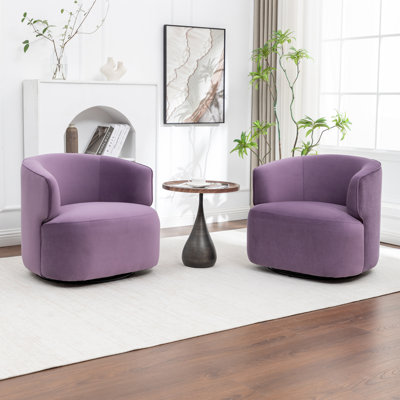 Fauteuil demi-tonneau pivotant rembourré Tybias