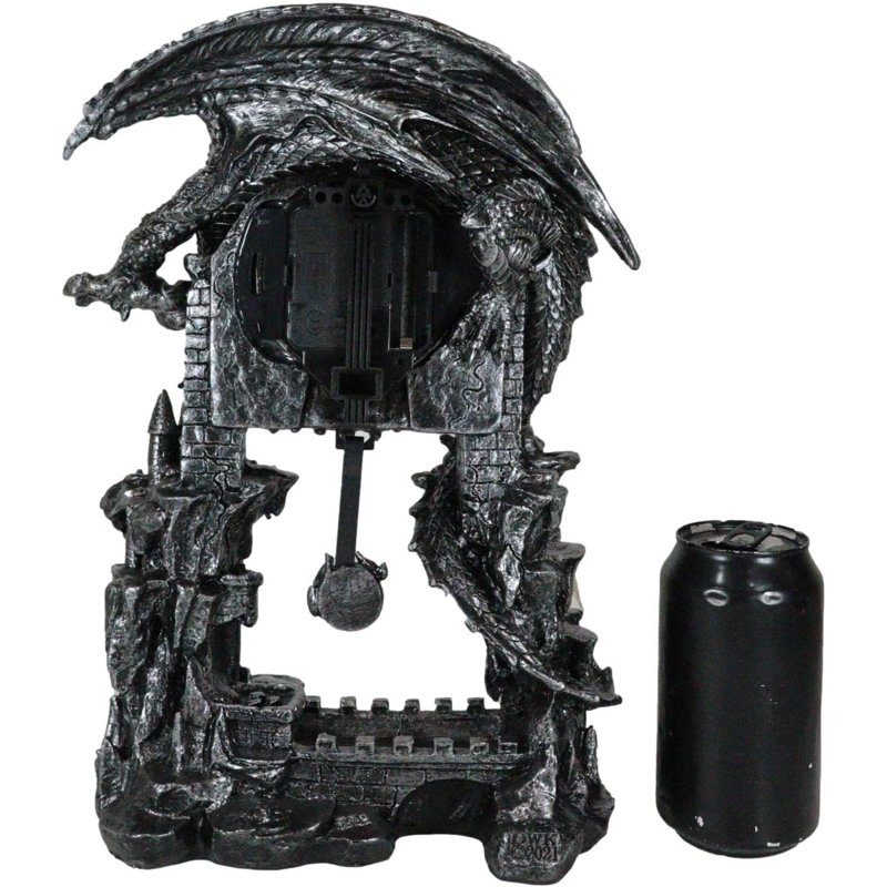 Roman Numeral Resin Tabletop Clock in Black