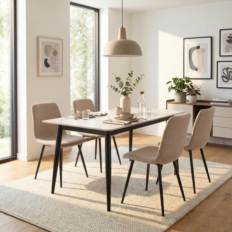Stone Top Dining Table, Cream