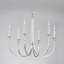 Lustre 6 lumières avec colonne en cristal et bobeches