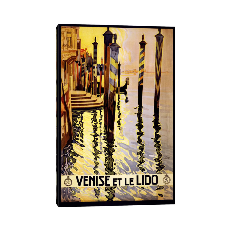 Venise Et Le Lido Venice Italy Vintage Travel Poster by Unknown Artist - Wrapped Canvas Print, 20.32 cm H x 30.48 cm W