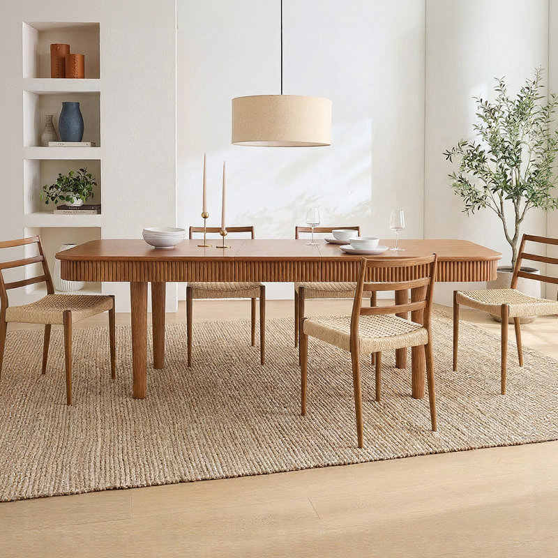 72-92" Extendable Dining Table for 6 to 10 - Rectangle Solid Wood Dining Table
