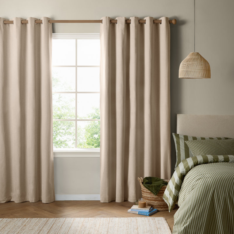 The Ultimate Blackout Blackout Curtain Panel Pair, 168cm Width x 137cm Drop, Cream