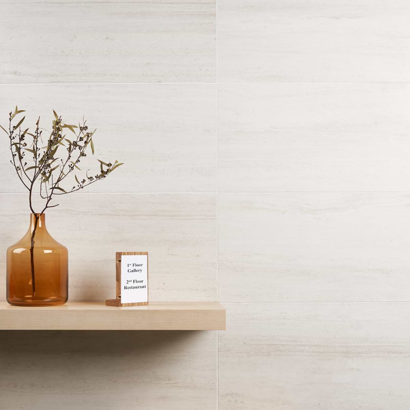 Nashville 12x24 Matte Travertine Look Porcelain Tile, White Matte