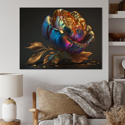 «Minda Rainbow Peony», reproduction sur toile
