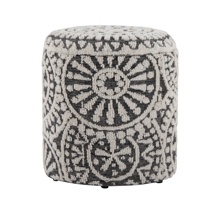 Repose-pieds de rangement en mosaïque avec motif touffeté et noué Meadow