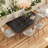 Trakia 62.9 In To 94.4 In  Black Sintered Stone Tabletop, Suitable For 8-10 People Dining