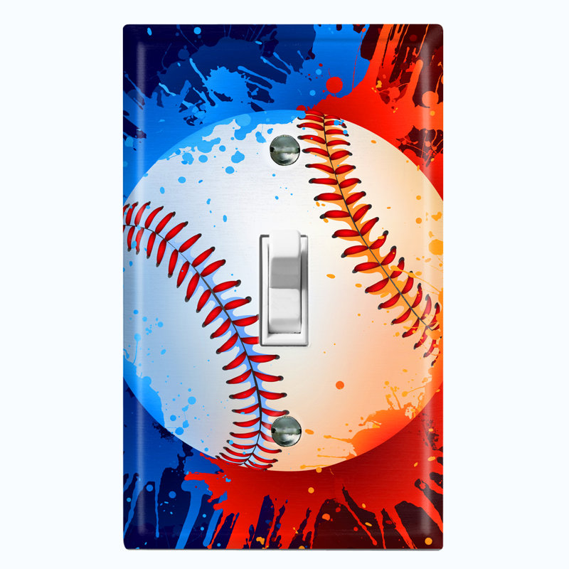 Baseball Kids Room Sports Game 1 - Gang Toggle Light Switch Standard Wall Plate