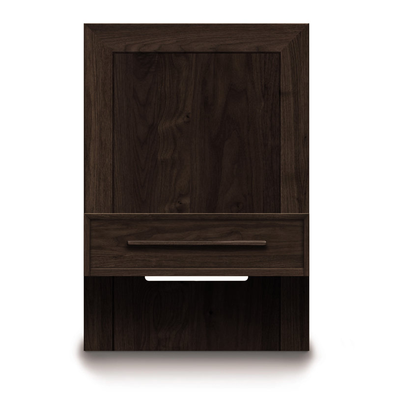 Moduluxe 18.5'' W Solid Wood Nightstand, Smoke Cherry
