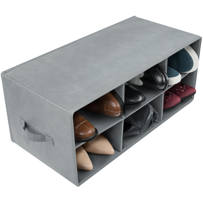 Sorbus 6 Pair Foldable Shoe Storage Box