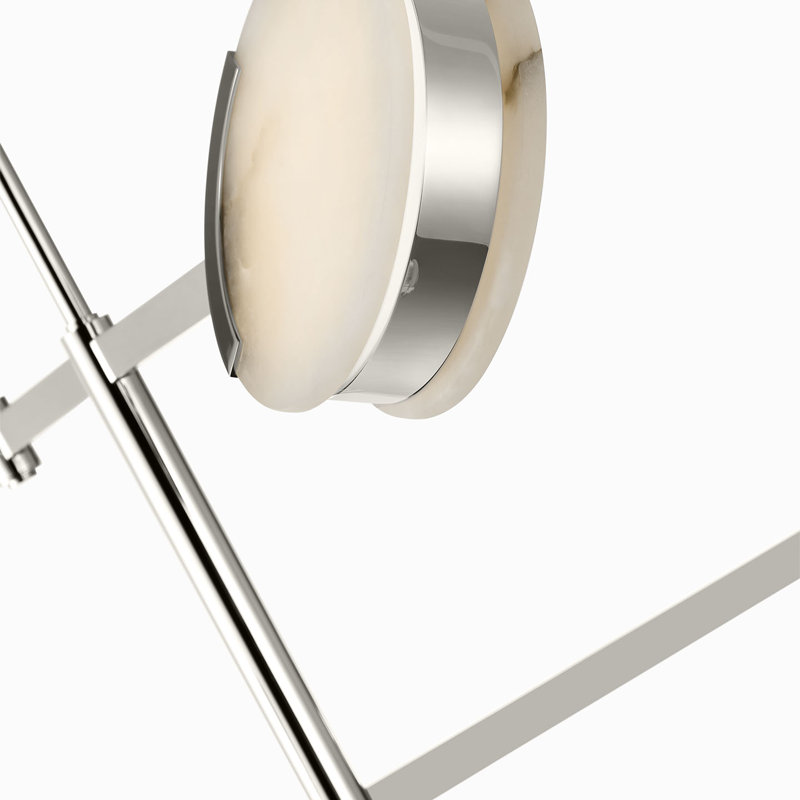 Kelly Wearstler Melange 54" Multi-Positional Chandelier with Alabaster, Polished Nickel