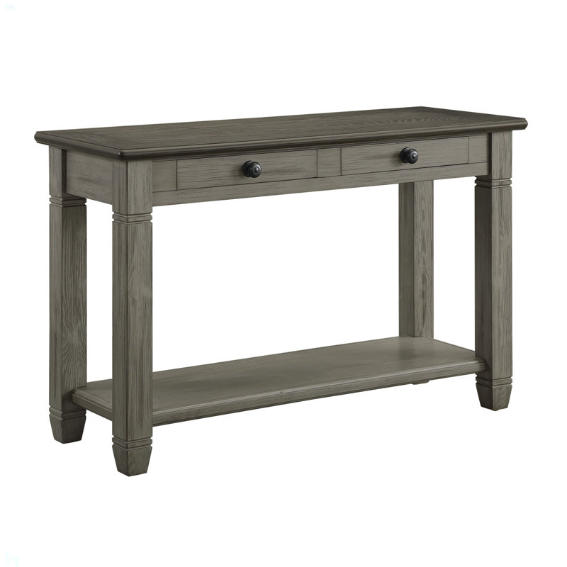 Canapé avec 2 tiroirs et tablette inférieure, Gris antique