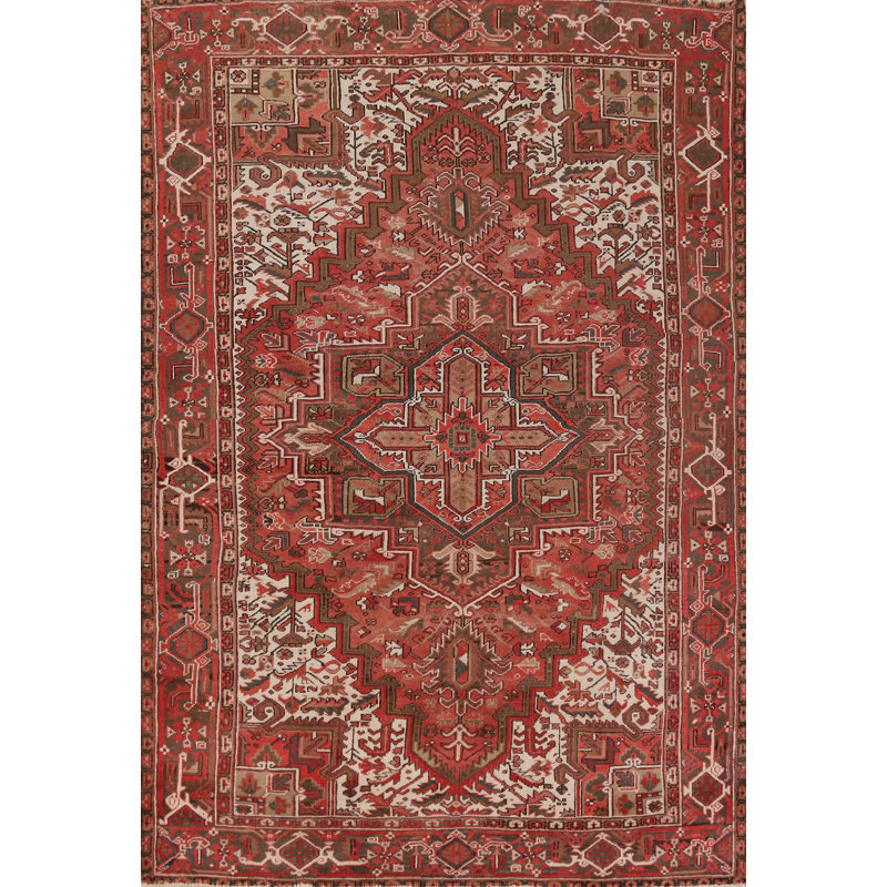 Tapis traditionnel rétro géométrique 7 x 9