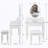Vanity Desk Set With LED Light Mirror And Cushioned Stool For Bedroom-511025225