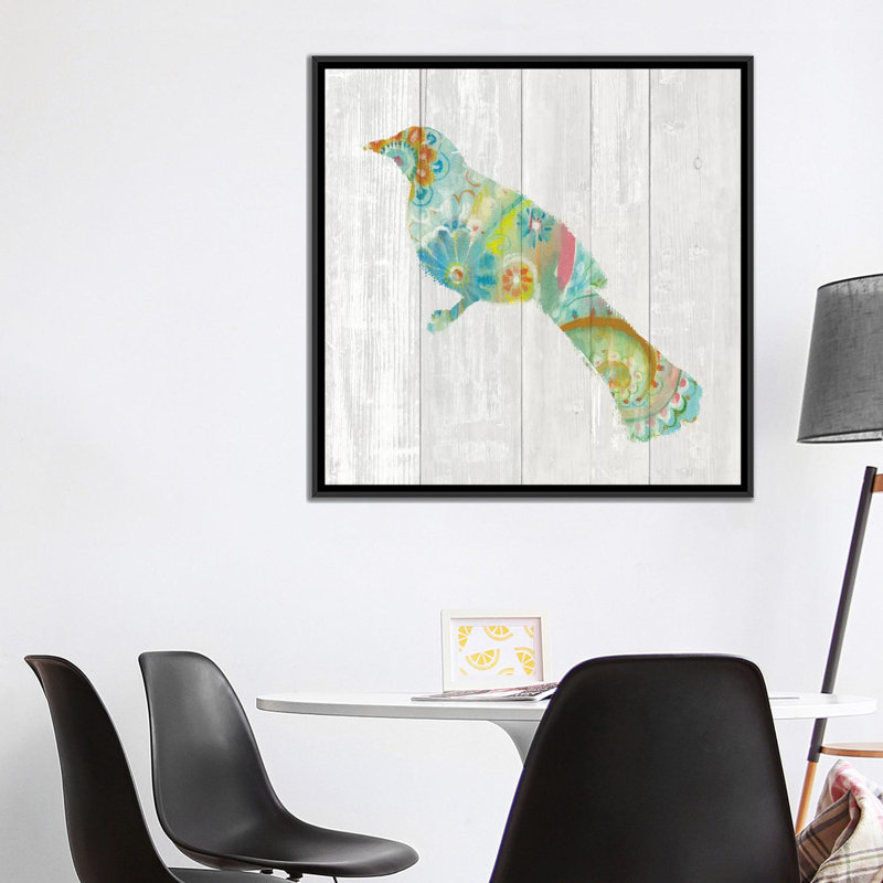 « xi », reproduction d’art sur toile Spring Dream Paisley, H 18 po x l 18 po x P 1,5 po, Toile avec cadre noir, Non mat