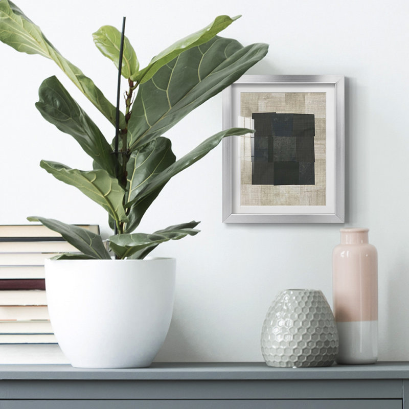 Floating Block I -Framed Print, 25.5" H x 17.5" W, Silver