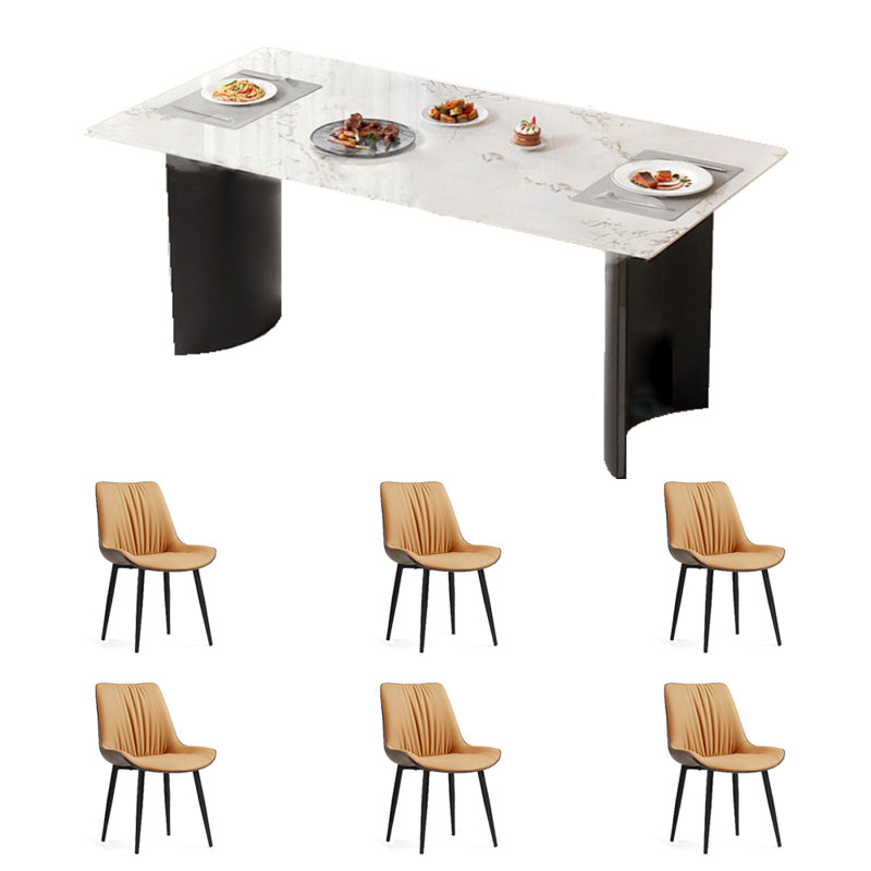 Table de salle à manger et chaise Simple Rock Plate, H 29,5 po x L 70,8 po x l 35,4 po