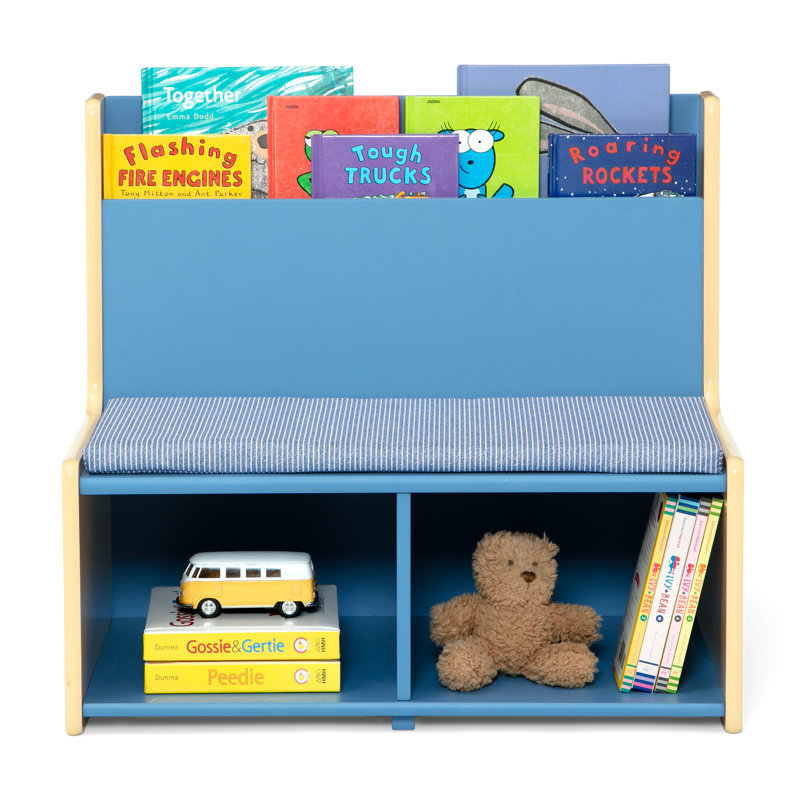 Gapkids Reading Nook With Padded Bench By Delta Children - Greenguard Gold Certified, Indigo Blue, Blue