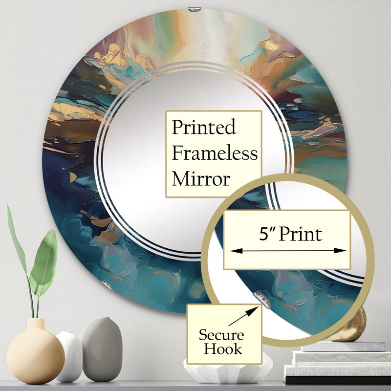 Miroir mural rond Iakovo, 24 po x 24 po