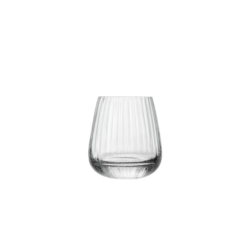 Mixology Ribbed Cocktail Club DOF Drinking Glasses (Set of 6), 13.5 oz