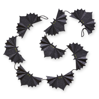 Bat Paper Garland Black Halloween