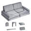 Canapé modulaire gris 10 pièces - Revêtement doux au toucher, mousse haute densité 28D, se transforme en voitures, châteaux, lits de sol, base centrale large et basse, fermetures éclair en polaire, support en mousse, crée des glissades, base stable.