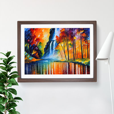 Glimmering River Waterfall - Framed Print