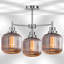 Echo 3 Light Semi Flush with Smoked Ribbed Glass-1015948179