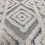 Tapis rond gris / crème / bleu en laine touffeté à la main -1419535872