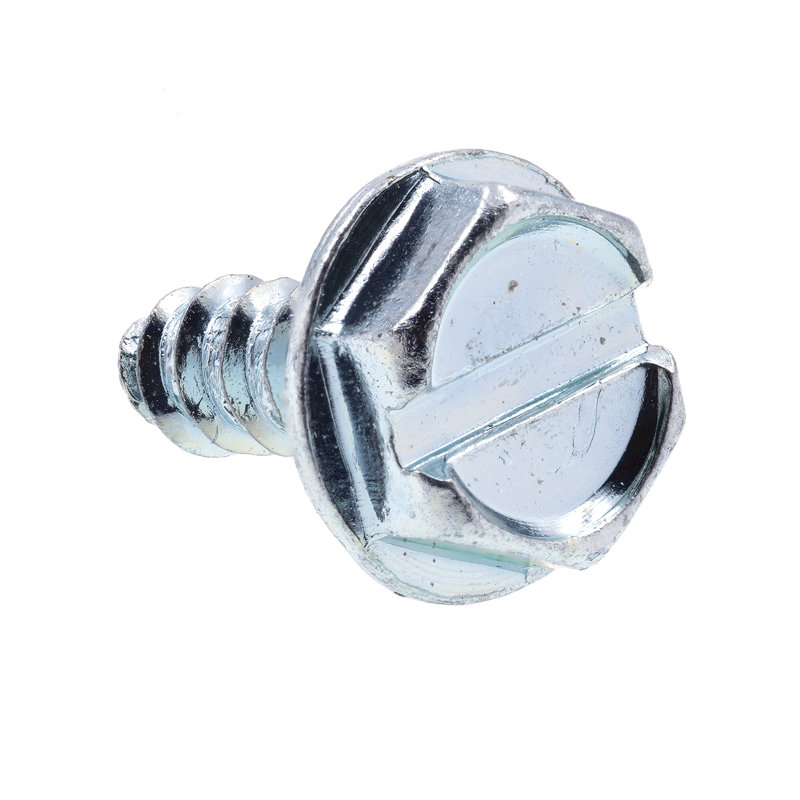 Sheet Metal Screws, Self-Tapping, Hex Washer Head, Slotted Drive, #6 x 3/8 in. (50 Pack)