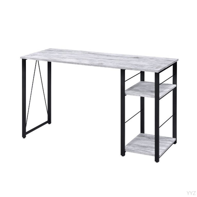 Bureau d'écriture rectangulaire avec tablette à 2 niveaux, Blanc antique